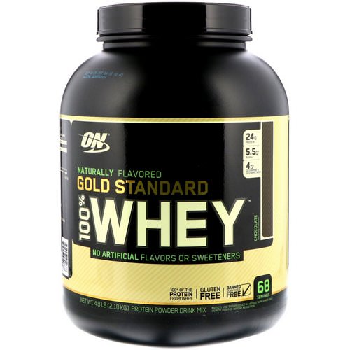 Optimum Nutrition, Gold Standard,100% Whey, Naturally Flavored, Chocolate, 4.8 lbs (2.18 kg) فوائد