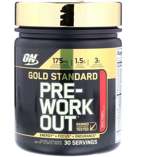 Optimum Nutrition, Gold Standard, Pre-Workout, Fruit Punch, 10.58 oz (300 g) فوائد