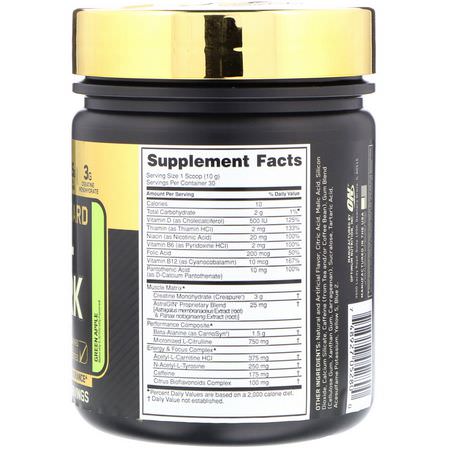 Optimum Nutrition, Gold Standard, Pre-Workout, Green Apple, 10.58 oz (300 g):الكرياتين م,ن,هيدرات, الكرياتين