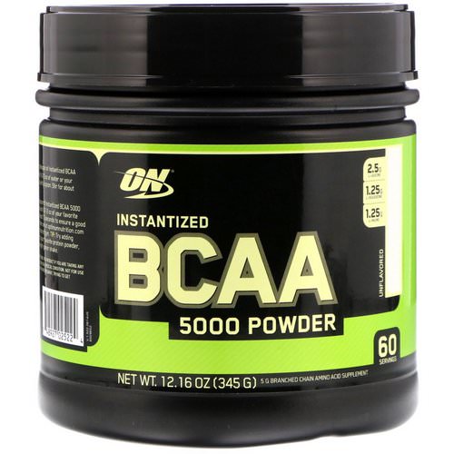 Optimum Nutrition, Instantized BCAA 5000 Powder, Unflavored, 12.16 oz (345 g) فوائد