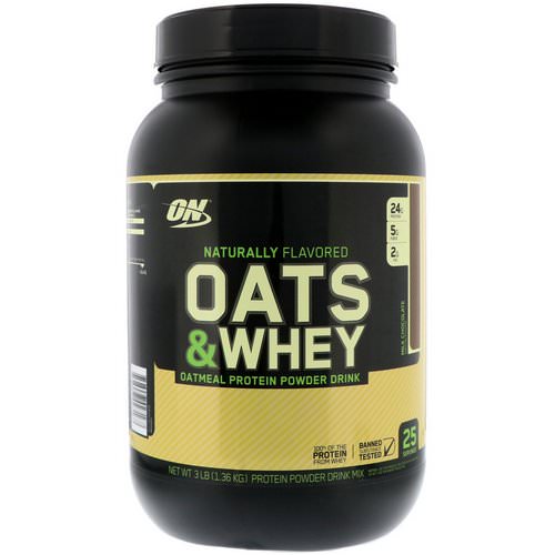 Optimum Nutrition, Oats & Whey, Oatmeal Protein Powder Drink, Milk Chocolate, 3 lbs (1.36 kg) فوائد