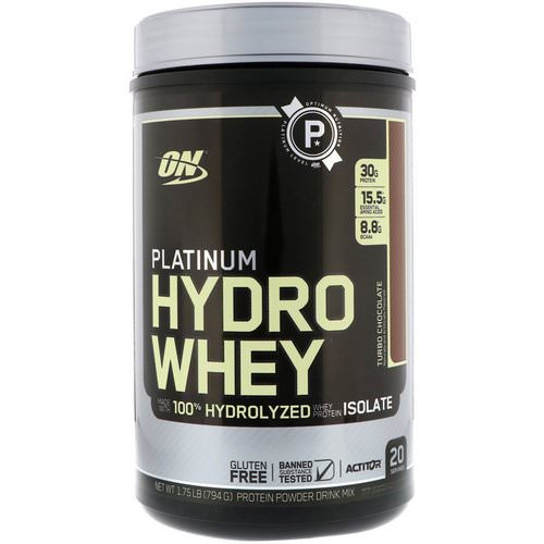 Optimum Nutrition, Platinum Hydro Whey, Turbo Chocolate, 1.75 lbs (795 g) فوائد