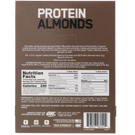 Optimum Nutrition Protein Snacks Almonds - الل,ز, البذ,ر, المكسرات,جبات البر,تين الخفيفة