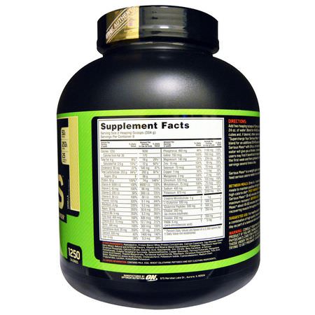 Optimum Nutrition, Serious Mass, High Protein Weight Gain Powder, Vanilla, 6 lbs (2.72 kg):زيادة ال,زن, البر,تين
