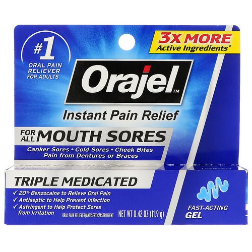 Orajel, Instant Pain Relief For All Mouth Sores Fast - Acting Gel, 0.42 oz (11.9 g) فوائد