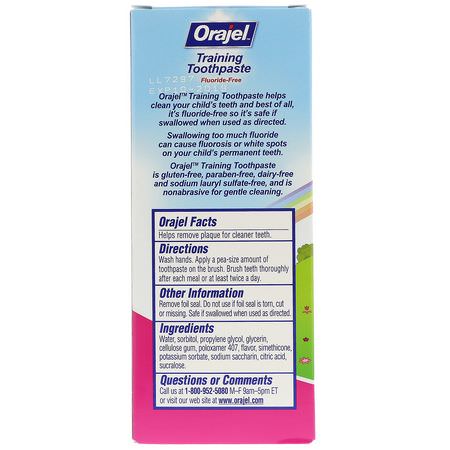 Orajel, My Little Pony Training Toothpaste, Flouride Free, Pinkie Fruity Flavor, 1.5 oz (42.5 g):الفلورايد مجانا, Toothpaste