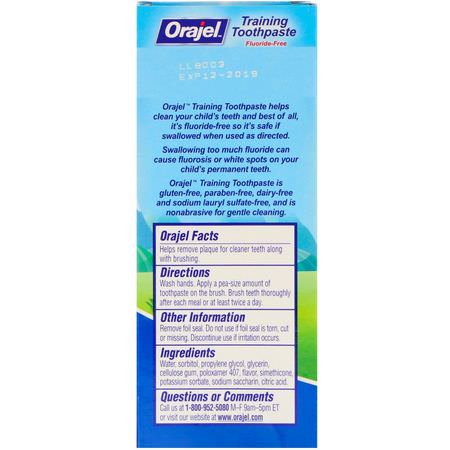Orajel, Paw Patrol Training Toothpaste, Fluoride Free, Fruity Fun Flavor, 1.5 oz (42.5 g):الفلورايد مجانا, Toothpaste