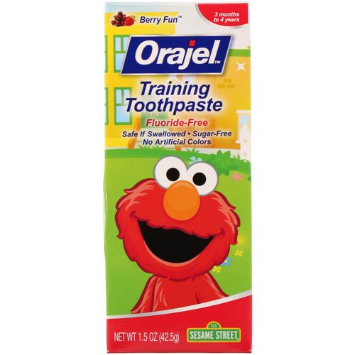 Orajel, Sesame Street Training Toothpaste, Flouride-Free, Berry Fun, 1.5 oz (42.5 g) فوائد