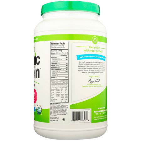Orgain, Organic Protein Powder, Plant Based, Vanilla Bean, 2.03 lbs (920 g):البر,تين النباتي, النباتي