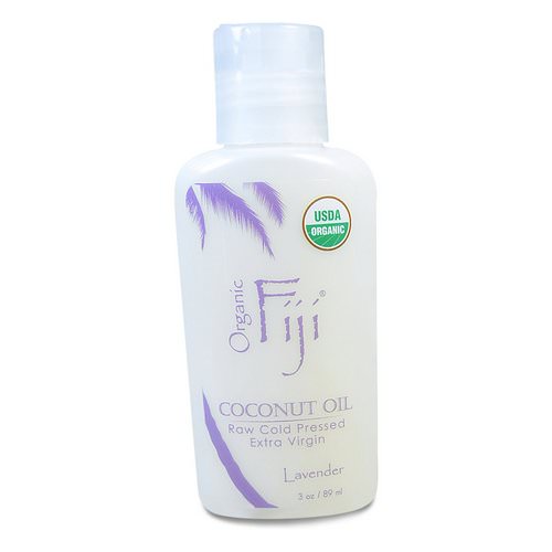 Organic Fiji, Organic Raw Oil, Cold Pressed Coconut Oil, Lavender, 3 oz (89 ml) فوائد