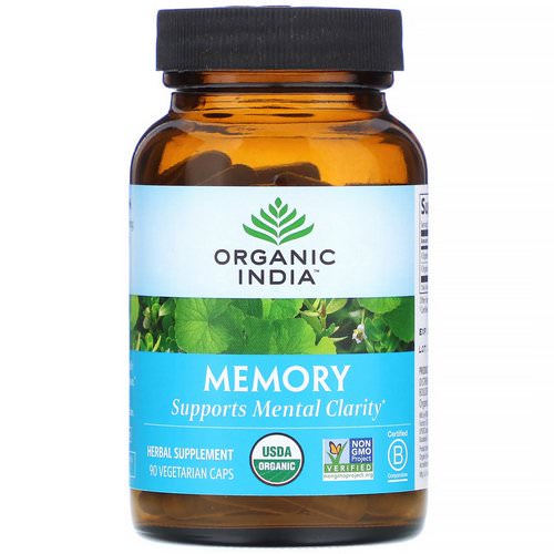 Organic India, Memory, 90 Vegetarian Caps فوائد