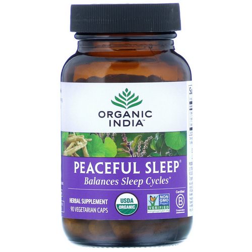 Organic India, Peaceful Sleep, 90 Vegetarian Caps فوائد