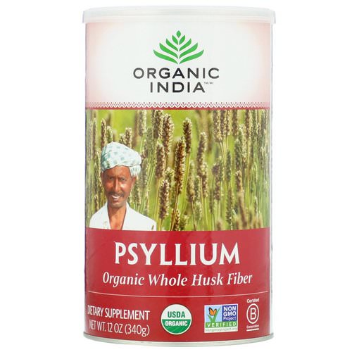 Organic India, Psyllium, Organic Whole Husk Fiber, 12 oz (340 g) فوائد