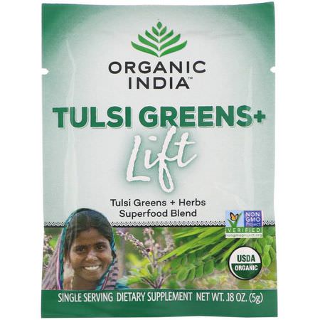 Organic India Greens Blends Herbal Formulas - عشبي, المعالجة المثلية, أعشاب, خضروات خضراء