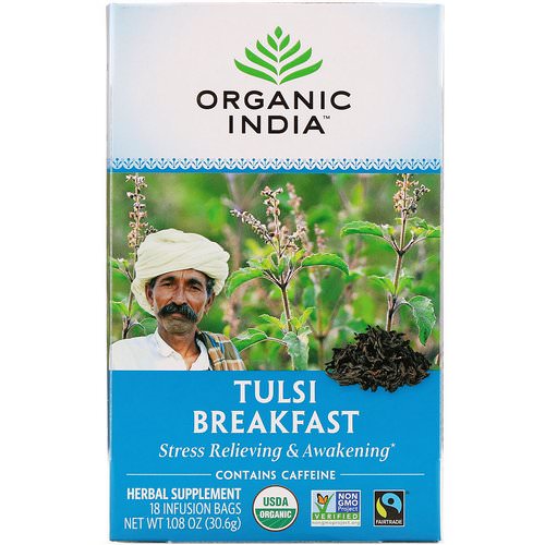 Organic India, Tulsi Tea, Breakfast, 18 Infusion Bags, 1.08 oz (30.6 g) فوائد