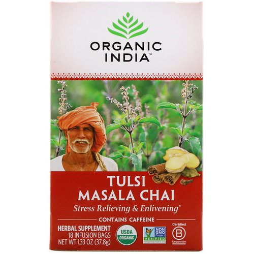 Organic India, Tulsi Tea, Masala Chai, 18 Infusion Bags, 1.33 oz (37.8 g) فوائد