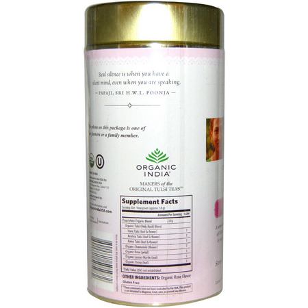 Organic India, Tulsi Loose Leaf Blend Tea, Sweet Rose, Caffeine-Free, 3.5 oz (100 g):شاي الأعشاب, شاي ت,لسي