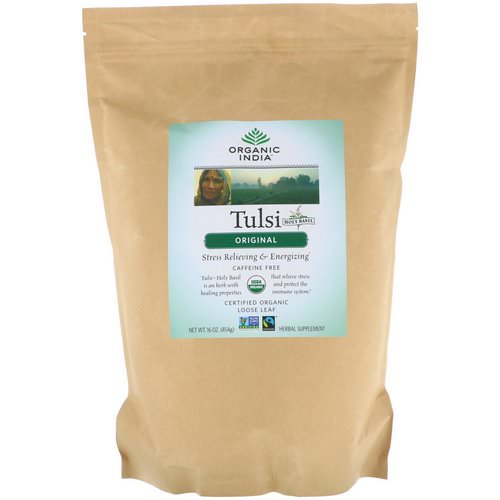 Organic India, Tulsi Loose Leaf Tea, Original, Caffeine-Free, 16 oz (454 g) فوائد
