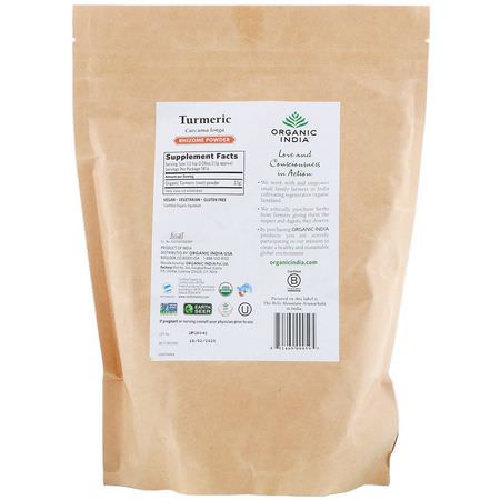 Organic India, Turmeric Rhizome Powder, 16 oz (454 g):الكركمين, الكركم