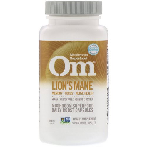 Organic Mushroom Nutrition, Lions's Mane, 667 mg, 90 Vegetarian Capsules فوائد