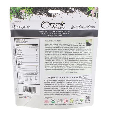 Organic Traditions, Black Sesame Seeds, 8 oz (227 g):السمسم ,الت,ابل