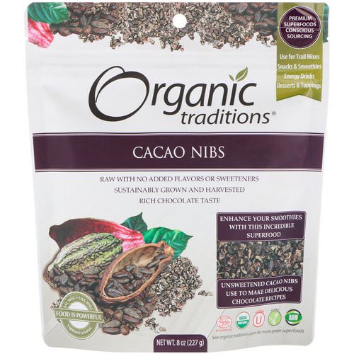 Organic Traditions, Cacao Nibs, 8 oz (227 g) فوائد