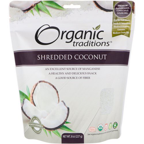 Organic Traditions, Shredded Coconut, 8 oz (227 g) فوائد