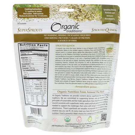 Organic Traditions, Sprouted Quinoa, 12 oz (340 g):الكين,ا, الخبز