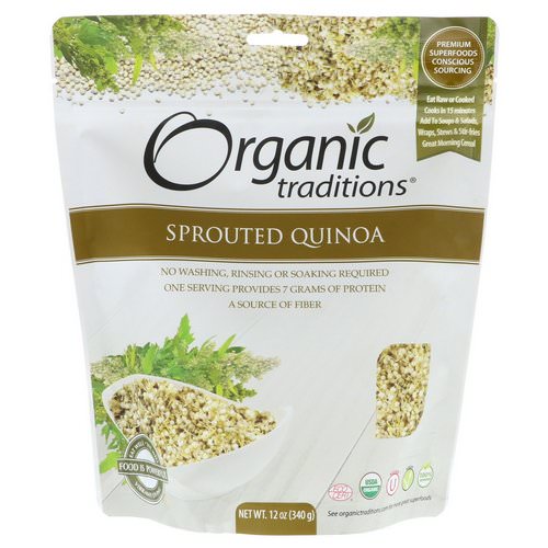 Organic Traditions, Sprouted Quinoa, 12 oz (340 g) فوائد