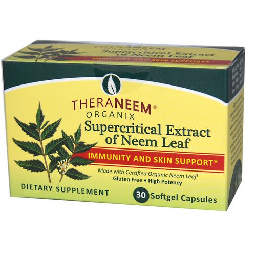 Organix South, TheraNeem Organix, Supercritical Extract of Neem Leaf, Immunity and Skin Support, 30 Softgel Capsules فوائد