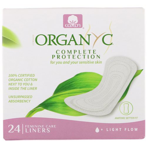 Organyc, Organic Cotton Folded Panty Liners, Light Flow, 24 Panty Liners فوائد