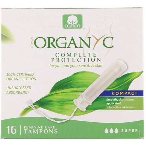 Organyc, Organic Tampons, Compact, Super Absorbency, 16 Tampons فوائد