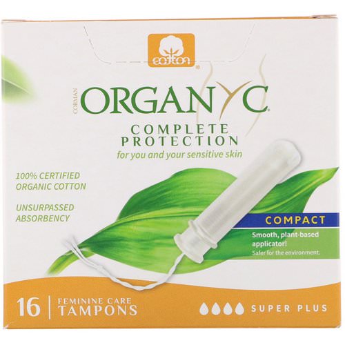 Organyc, Organic Tampons, Compact, Super Plus Absorbency, 16 Tampons فوائد
