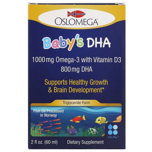 Oslomega, Norwegian Baby’s DHA with Vitamin D3, 800 mg, 2 fl oz (60 ml) فوائد
