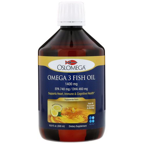 Oslomega, Norwegian Omega-3 Fish Oil, Natural Lemon Flavor, 16.9 fl oz (500 ml) فوائد