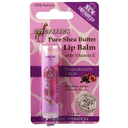 Out of Africa, Lip Balm, Pure Shea Butter, Pomegranate + Acai, 0.15 oz (4 g) فوائد