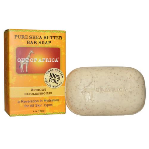 Out of Africa, Pure Shea Butter Bar Soap, Apricot Exfoliating Bar, 4 oz (120 g) فوائد