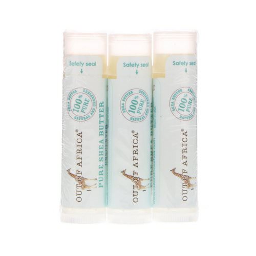 Out of Africa, Pure Shea Butter Lip Balm, Unscented, 3 Pack, 0.15 oz (4 g) Each فوائد