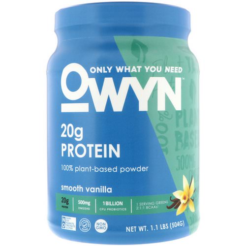 OWYN, Protein, 100% Plant-Based Powder, Smooth Vanilla, 1.1 lbs (504 g) فوائد