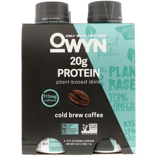 OWYN, Protein Plant-Based Shake, Cold Brew Coffee, 4 Shakes, 12 fl oz (355 ml) Each فوائد
