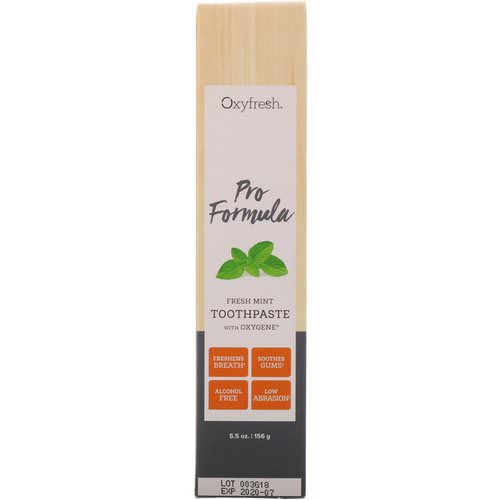 Oxyfresh, Pro Formula, Fresh Mint Toothpaste with Oxygene, 5.5 oz (156 g) فوائد