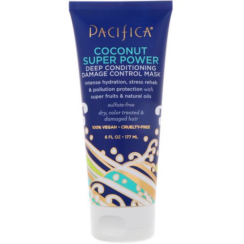 Pacifica, Coconut Super Power, Deep Conditioning Damage Control Mask, 6 fl oz (177 ml) فوائد
