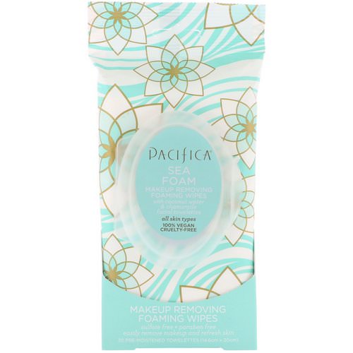 Pacifica, Sea Foam, Makeup Removing Foaming Wipes, 30 Pre-Moistened Towelettes فوائد