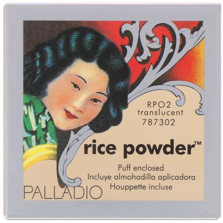 Palladio, Rice Powder, Translucent, 0.60 oz (17 g):ب,درة سائبة,جه