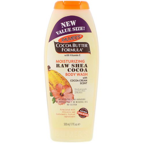 Palmer's, Cocoa Butter Formula, Moisturizing Raw Shea Cocoa Body Wash, with Cocoa Cream Scent, 17 fl oz (500 ml) فوائد