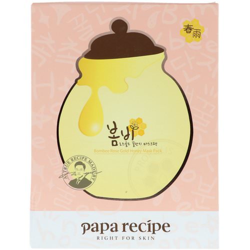 Papa Recipe, Bombee Rose Gold Honey Mask Pack, 5 Masks, 25 ml Each فوائد