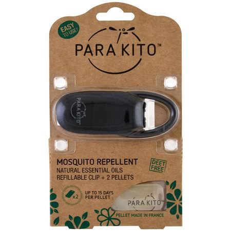 Para'kito, Mosquito Repellent Clip + 2 Pellets, Black, 3 Piece Set:حشرة الأطفال, السلامة