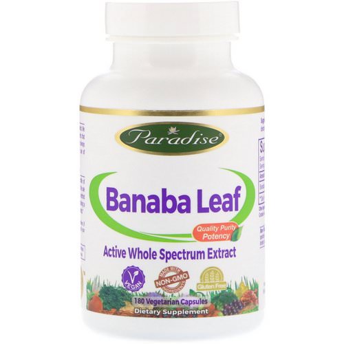 Paradise Herbs, Banaba Leaf, 180 Vegetarian Capsules فوائد
