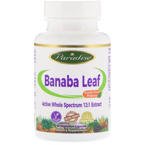 Paradise Herbs, Banaba Leaf, 60 Vegetarian Capsules فوائد