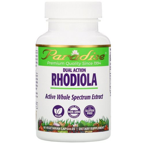 Paradise Herbs, Dual Action Rhodiola, 60 Vegetarian Capsules فوائد